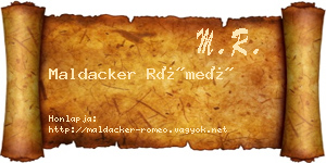Maldacker Rómeó névjegykártya